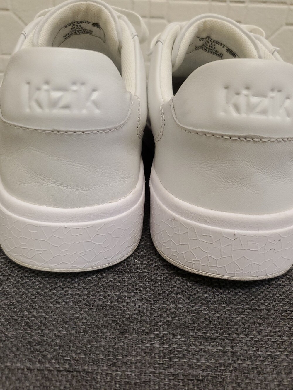 KIZIK Vegas Women’s White Sneakers Lace-up Slip In Leather Comfort Size 8 Wide - Picture 4 of 8